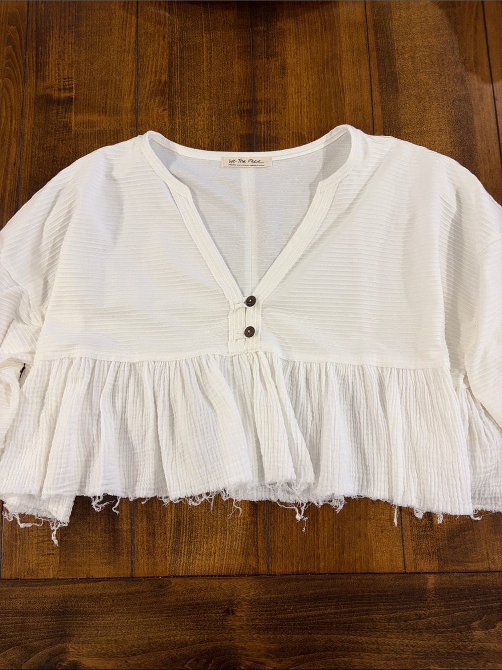 Free people White cropped blouse